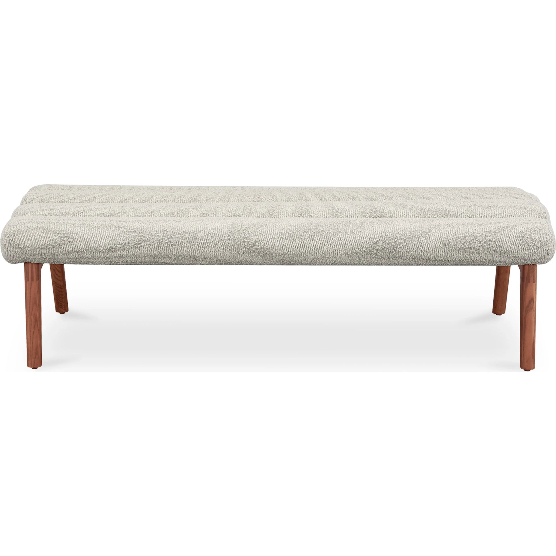 Arlo Bench Performance Fabric by Moe's Home Collection in dark green and walnut. Made from upholstery: 100% polyester, ash wood legs, high density foam seat, plywood, metal frame in a unique style.