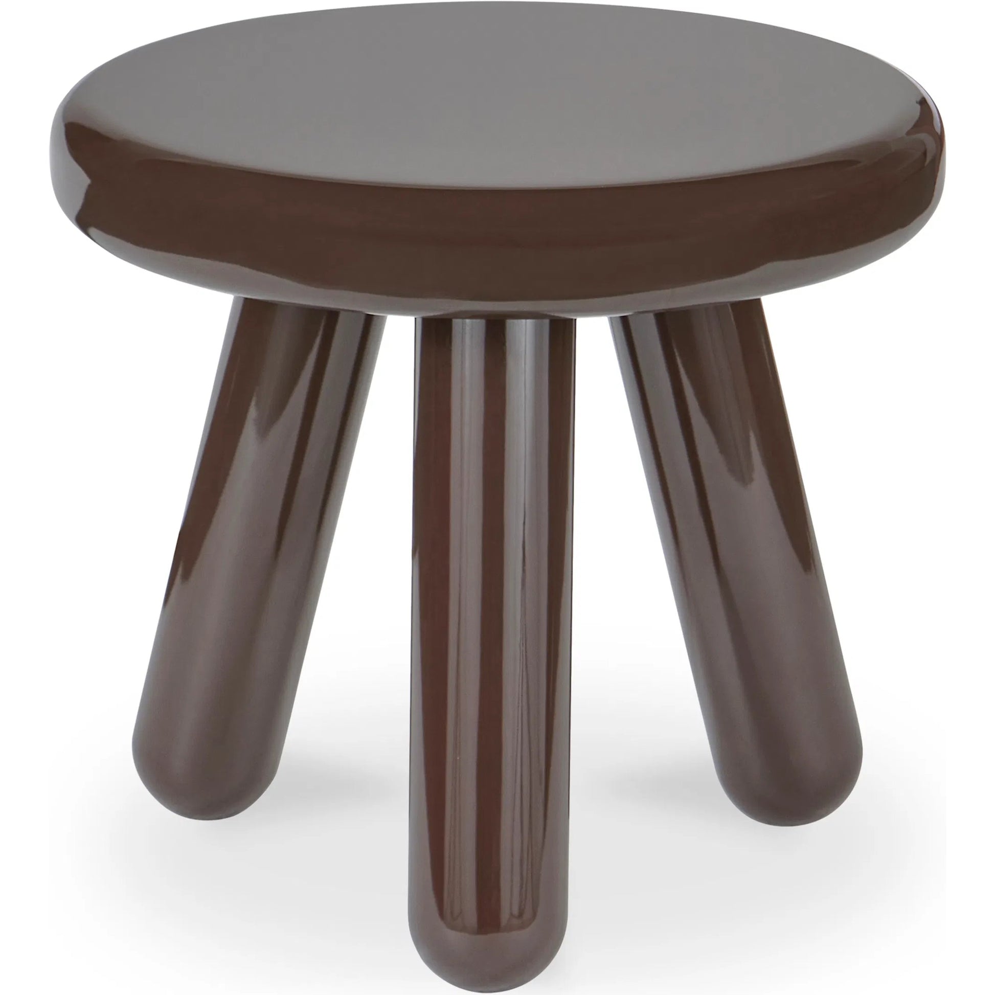 Joy Accent Table by Moe's Home Collection. Made from mdf with high, gloss lacquer, rubber wood legs, metal plates in a eclectic & global style.