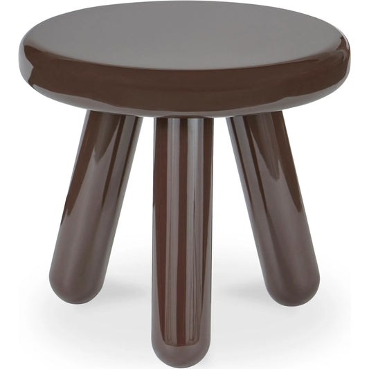 Joy Accent Table by Moe's Home Collection. Made from mdf with high, gloss lacquer, rubber wood legs, metal plates in a unique style.