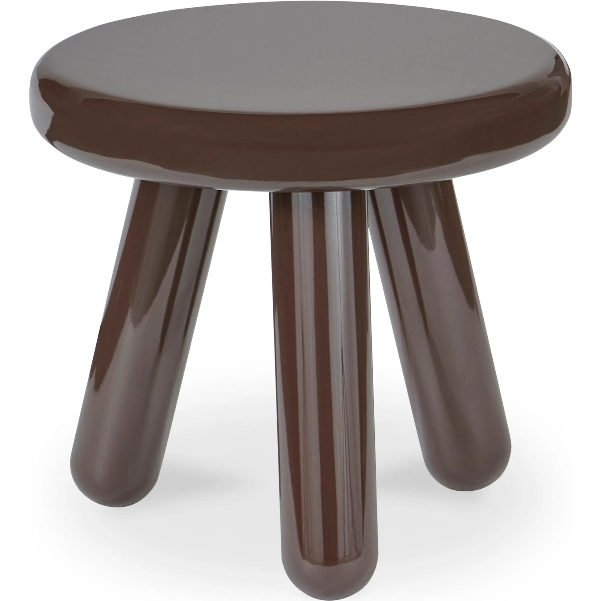 Joy Accent Table by Moe's Home Collection. Made from mdf with high, gloss lacquer, rubber wood legs, metal plates in a eclectic & global style.