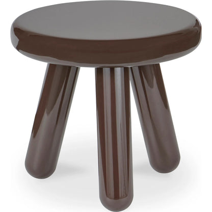 Joy Accent Table by Moe's Home Collection. Made from mdf with high, gloss lacquer, rubber wood legs, metal plates in a eclectic & global style.