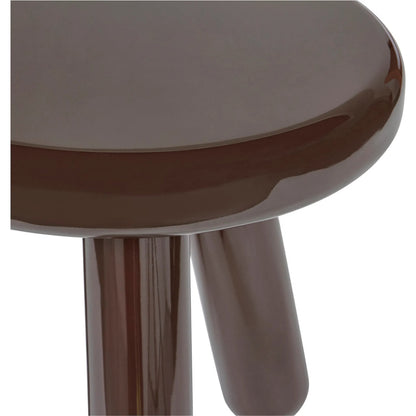 Joy Accent Table by Moe's Home Collection. Made from mdf with high, gloss lacquer, rubber wood legs, metal plates in a eclectic & global style.
