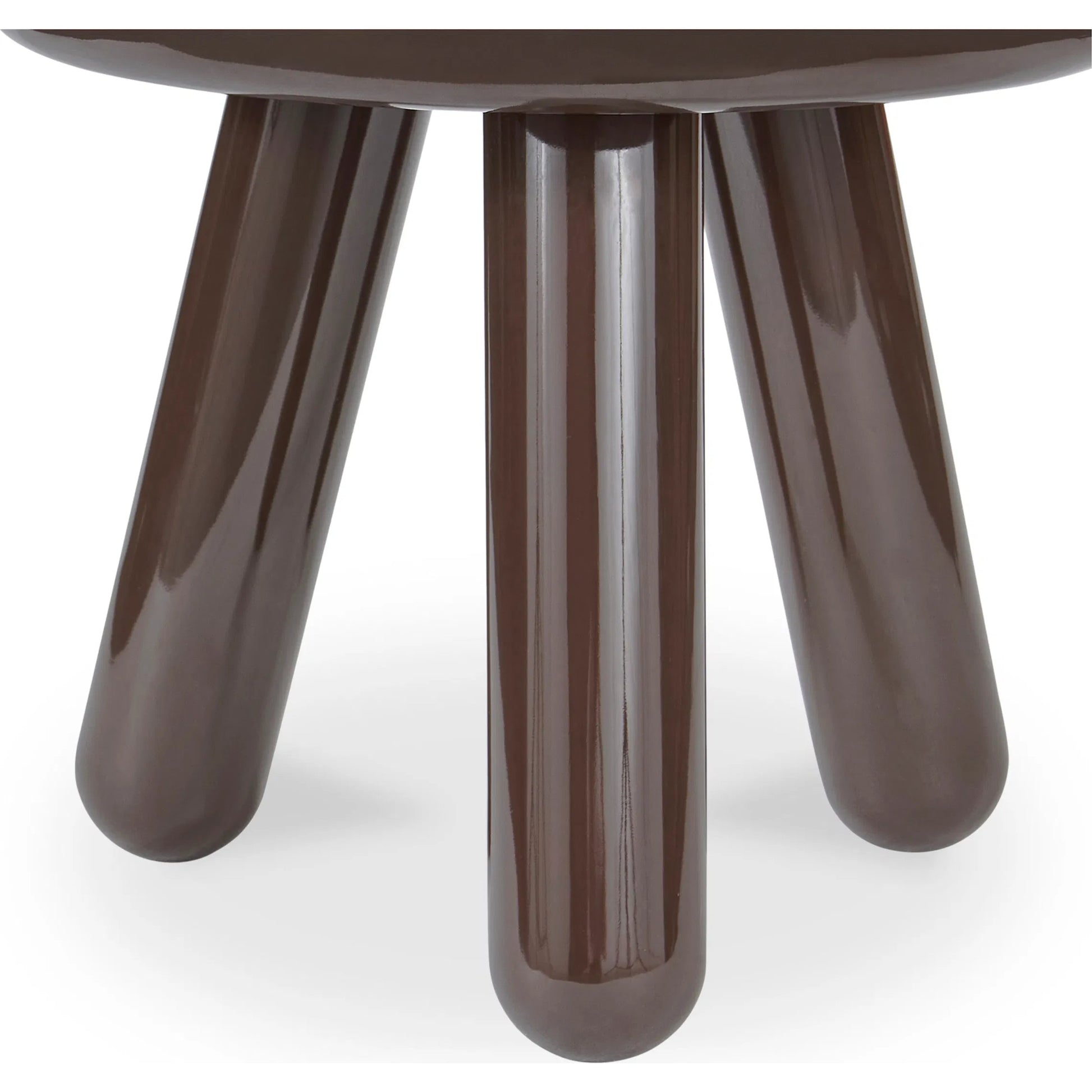 Joy Accent Table by Moe's Home Collection. Made from mdf with high, gloss lacquer, rubber wood legs, metal plates in a eclectic & global style.