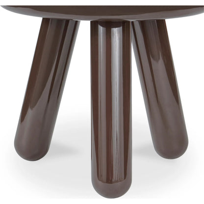 Joy Accent Table by Moe's Home Collection. Made from mdf with high, gloss lacquer, rubber wood legs, metal plates in a eclectic & global style.