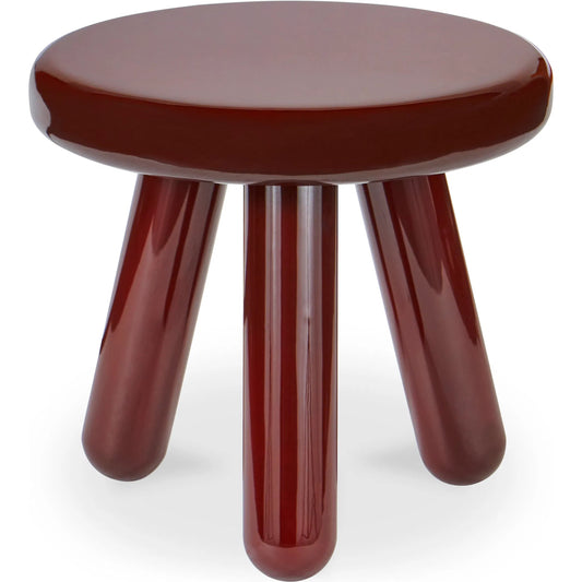 Joy Accent Table by Moe's Home Collection. Made from mdf with high, gloss lacquer, rubber wood legs, metal plates in a unique style.