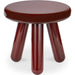 Joy Accent Table by Moe's Home Collection. Made from mdf with high, gloss lacquer, rubber wood legs, metal plates in a eclectic & global style.