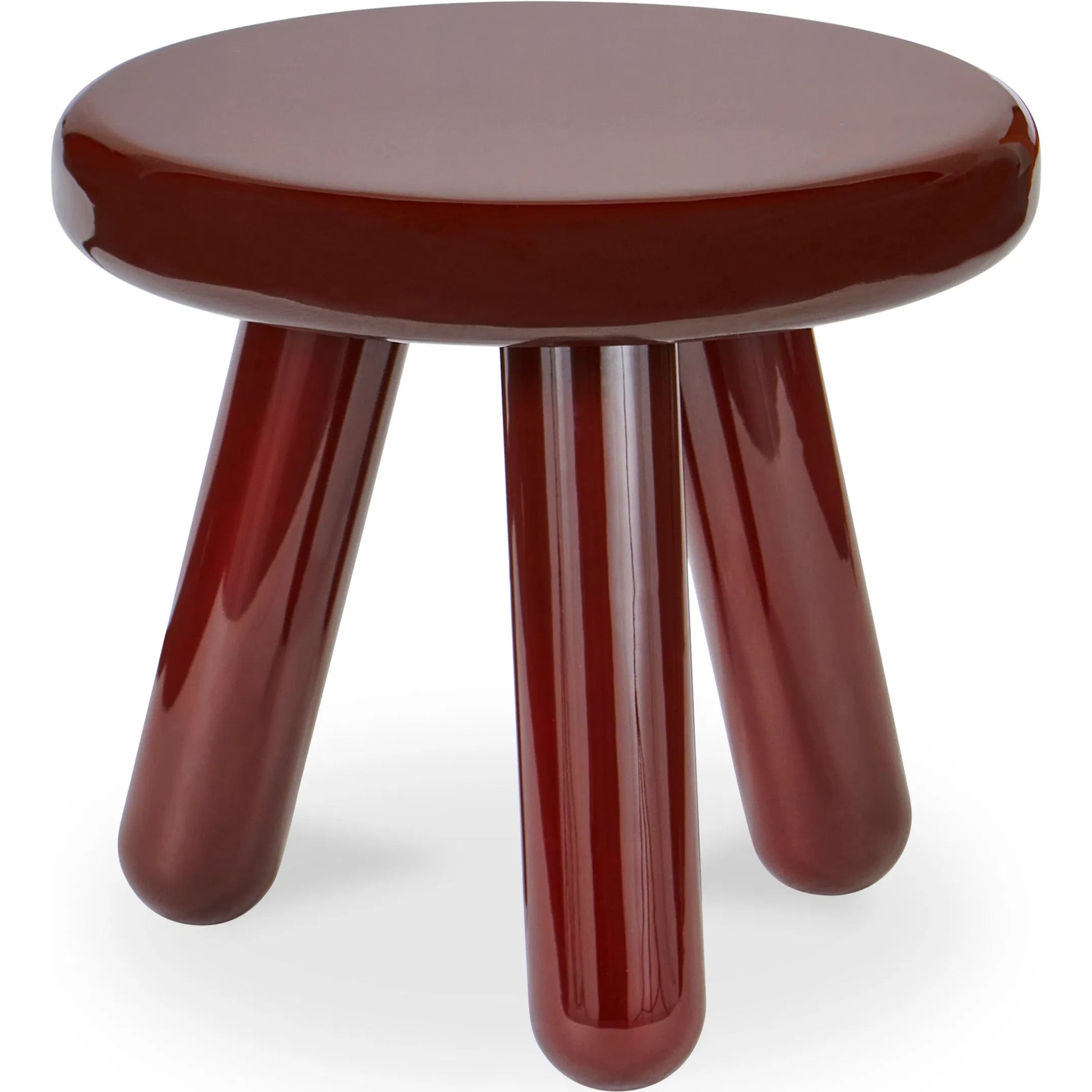 Joy Accent Table by Moe's Home Collection. Made from mdf with high, gloss lacquer, rubber wood legs, metal plates in a eclectic & global style.