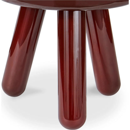 Joy Accent Table by Moe's Home Collection. Made from mdf with high, gloss lacquer, rubber wood legs, metal plates in a eclectic & global style.