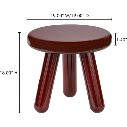Joy Accent Table by Moe's Home Collection. Made from mdf with high, gloss lacquer, rubber wood legs, metal plates in a eclectic & global style.