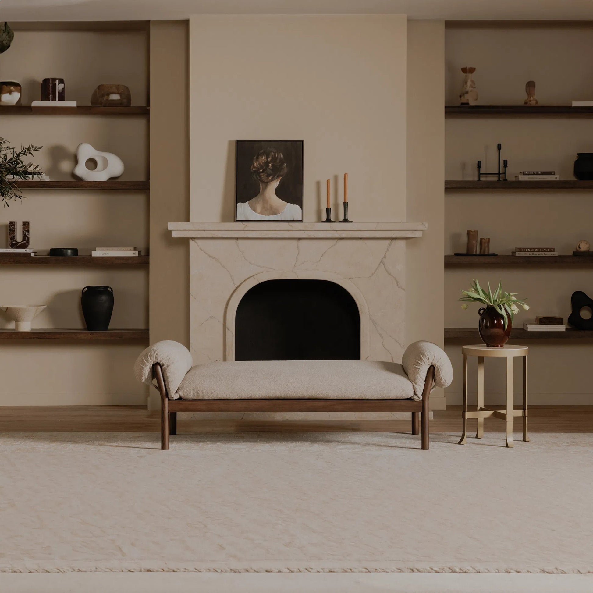 Cardero Daybed by Moe's Home Collection. Made from 100% polyester, solid ash frame, high density foam core, 70% feather, 30% fiber in a transitional style.