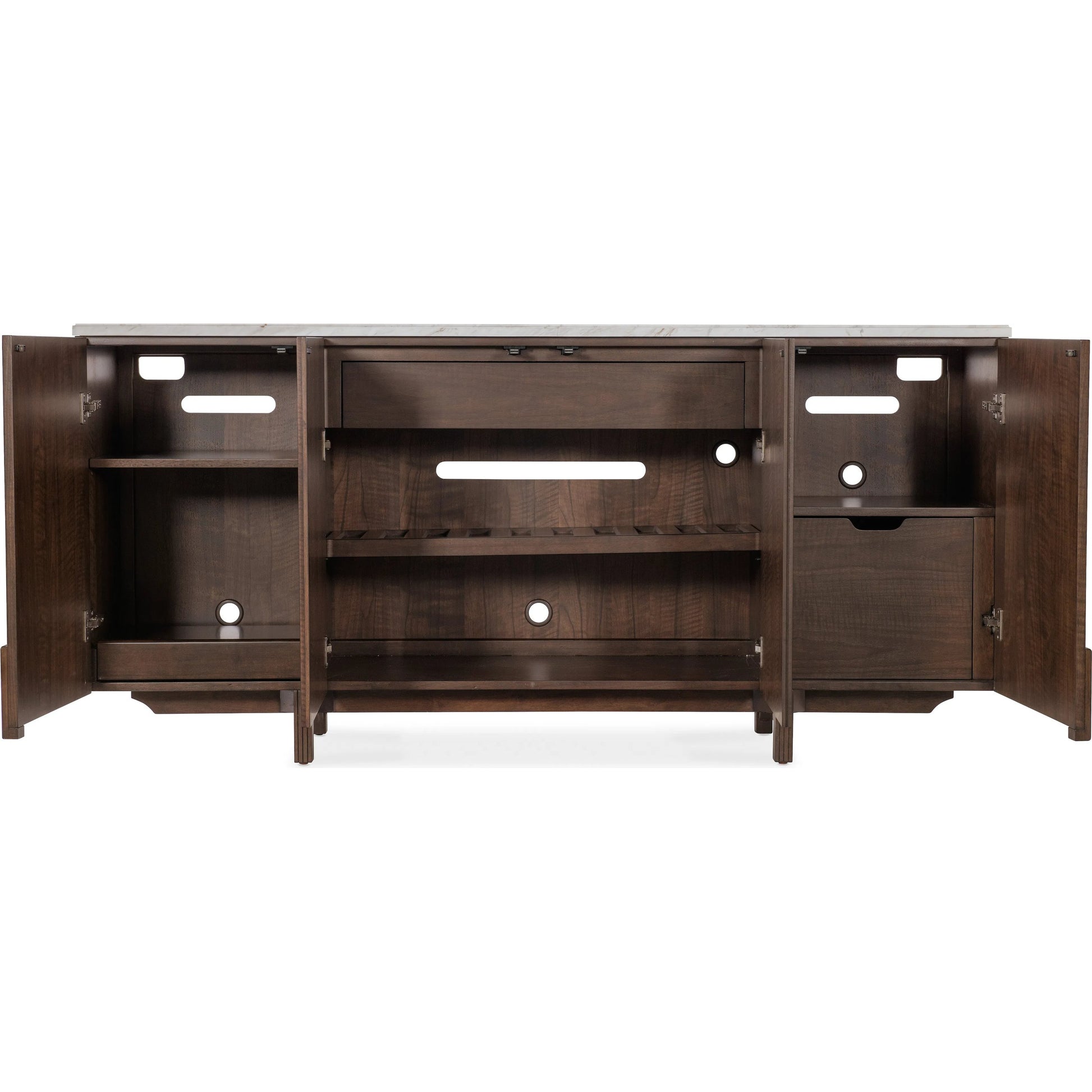 Diplomat Diplomat Credenza by Hooker Furniture in dark wood and walnut. Made from unique in a traditional style.