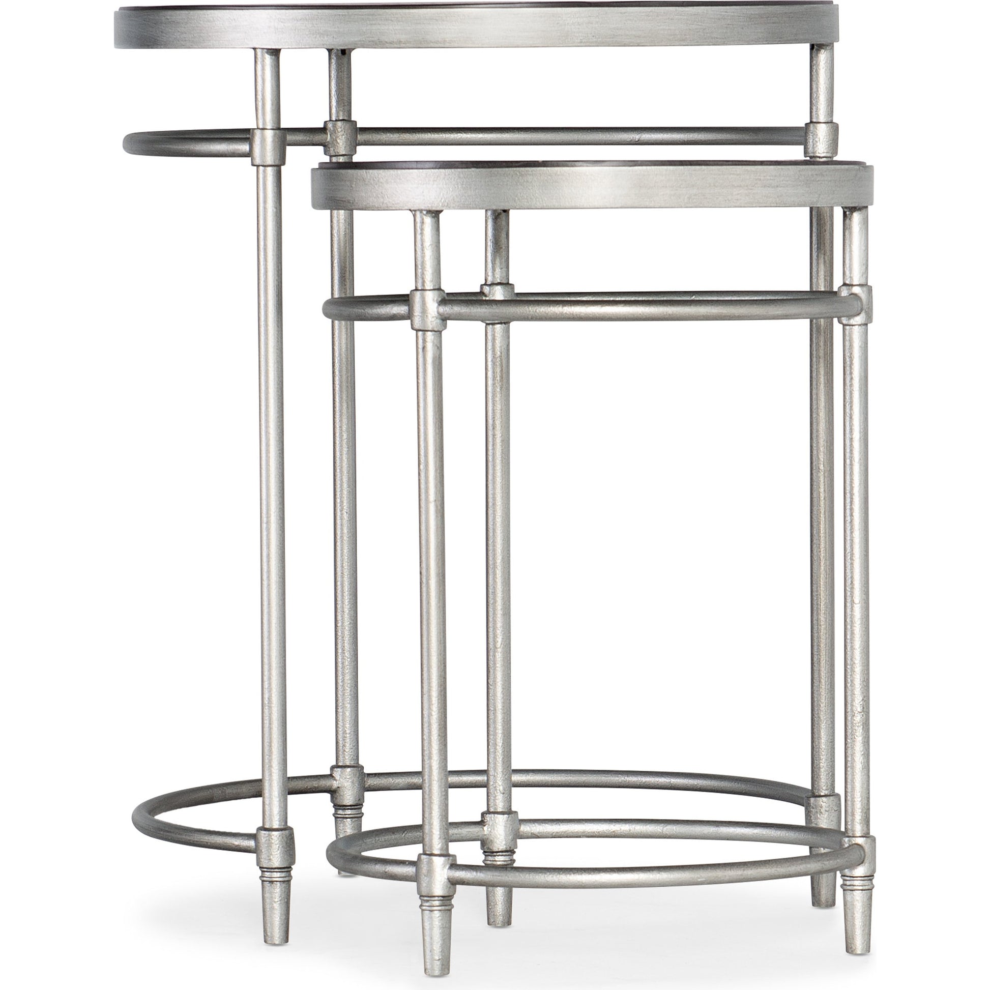 St. Armand Nesting Tables by Hooker Furniture in black. Made from acacia solids with round metal tube, metal sheet in a modern style.