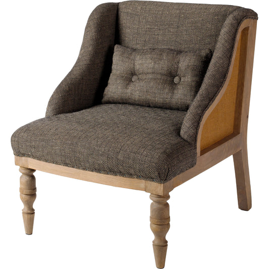 Exeter - 17351 by Surya in dark brown, light beige, brown and lacquered. Made from upholstery: cotton, jute, base: mango wood, fill: 50% polyurethane foam, 50% polyester, polyfill in a modern style.