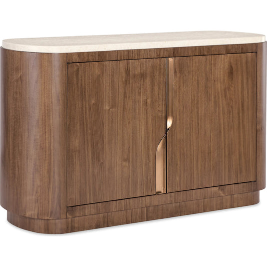 Eleana Server by Hooker Furniture in light caramel, quartered walnut veneers, marble. Made from walnut veneers, marble in a modern style.