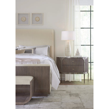 Modern Mood Bed Bench by Hooker Furniture in inverness natural. Made from oak veneers, fabric in a modern style.