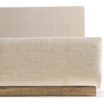 Stone Ridge Upholstered Bed by Jonathan Charles in tully light acacia. Made from unique in a transitional style.