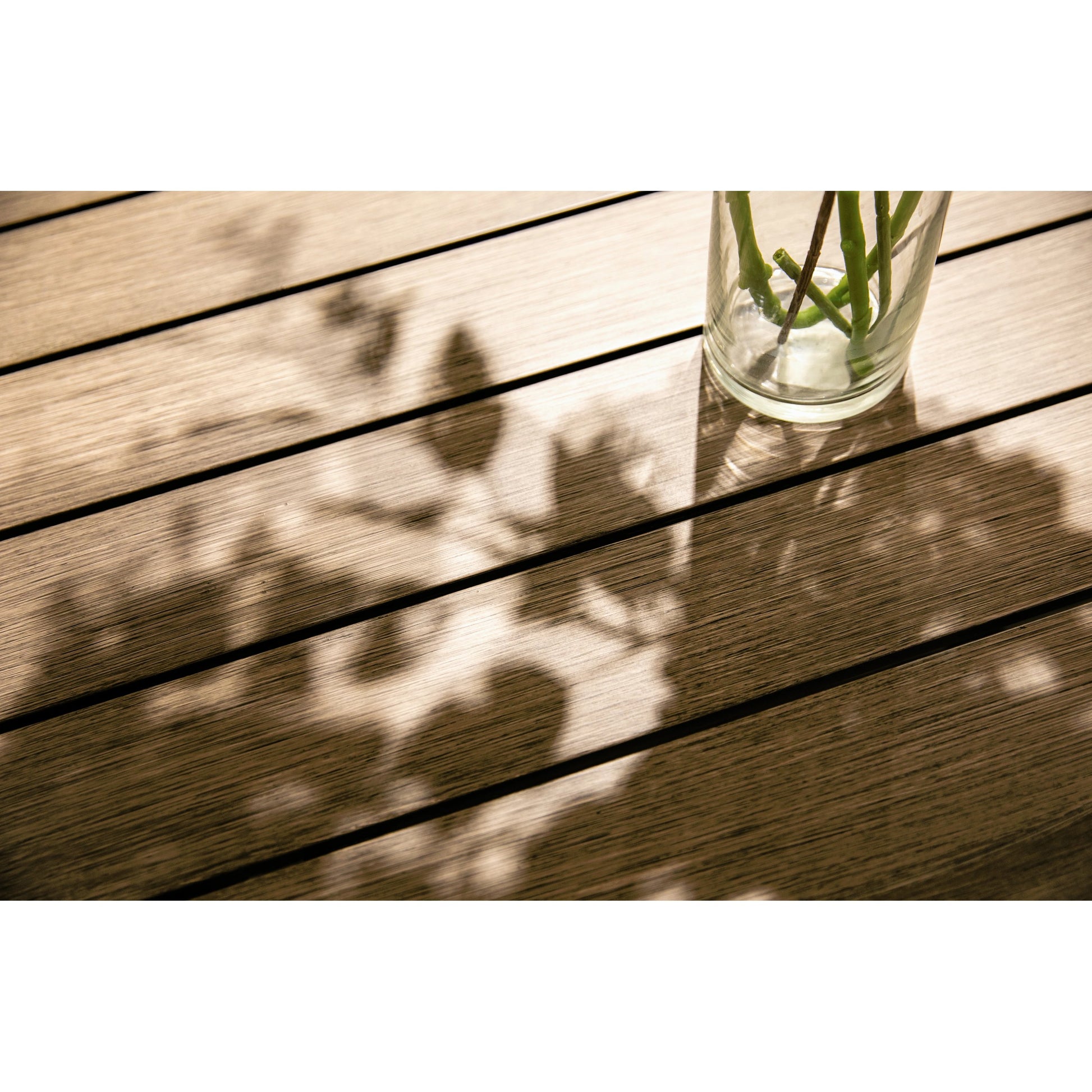 Laguna Outdoor 48" Square Table by Sunset West in driftwood. Made from aluminum in a modern style.