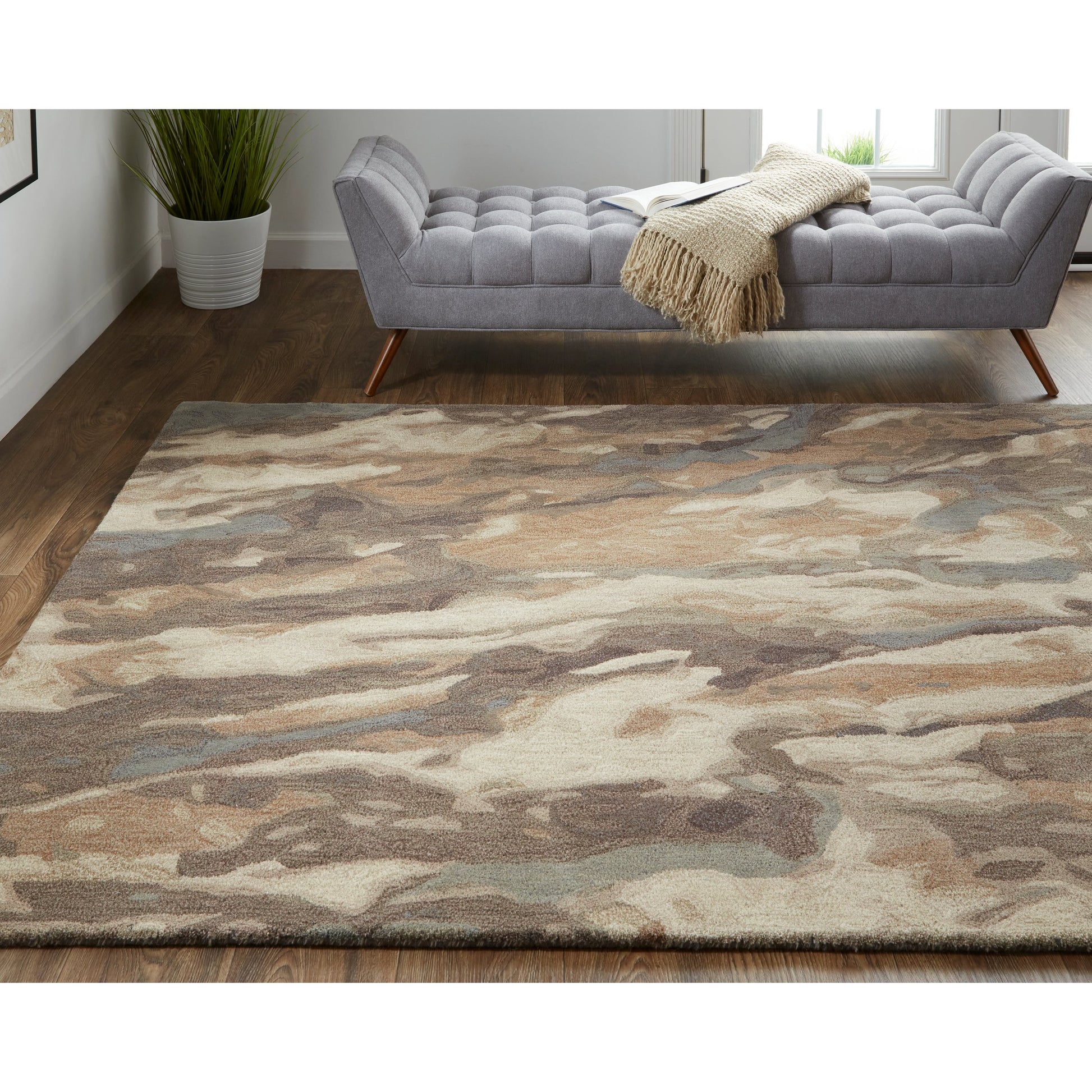 Amira Transitional Rug - 8632F by Feizy in brown, gray, tan. Made from wool in a unique style.