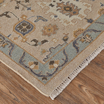 Corbitt Traditional Oriental Rug - 0613F by Feizy in tan, blue, gold. Made from unique in a unique style.