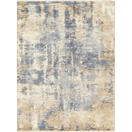 Emery Rug - 31433 by Surya in gray, oatmeal, charcoal, beige. Made from main: 100% silk in a unique style.