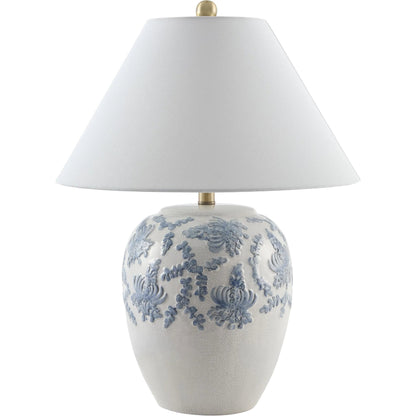 Elysora Accent Table Lamp by Livabliss in colored, electroplated. Made from ceramic, linen, polyester, iron in a unique style.