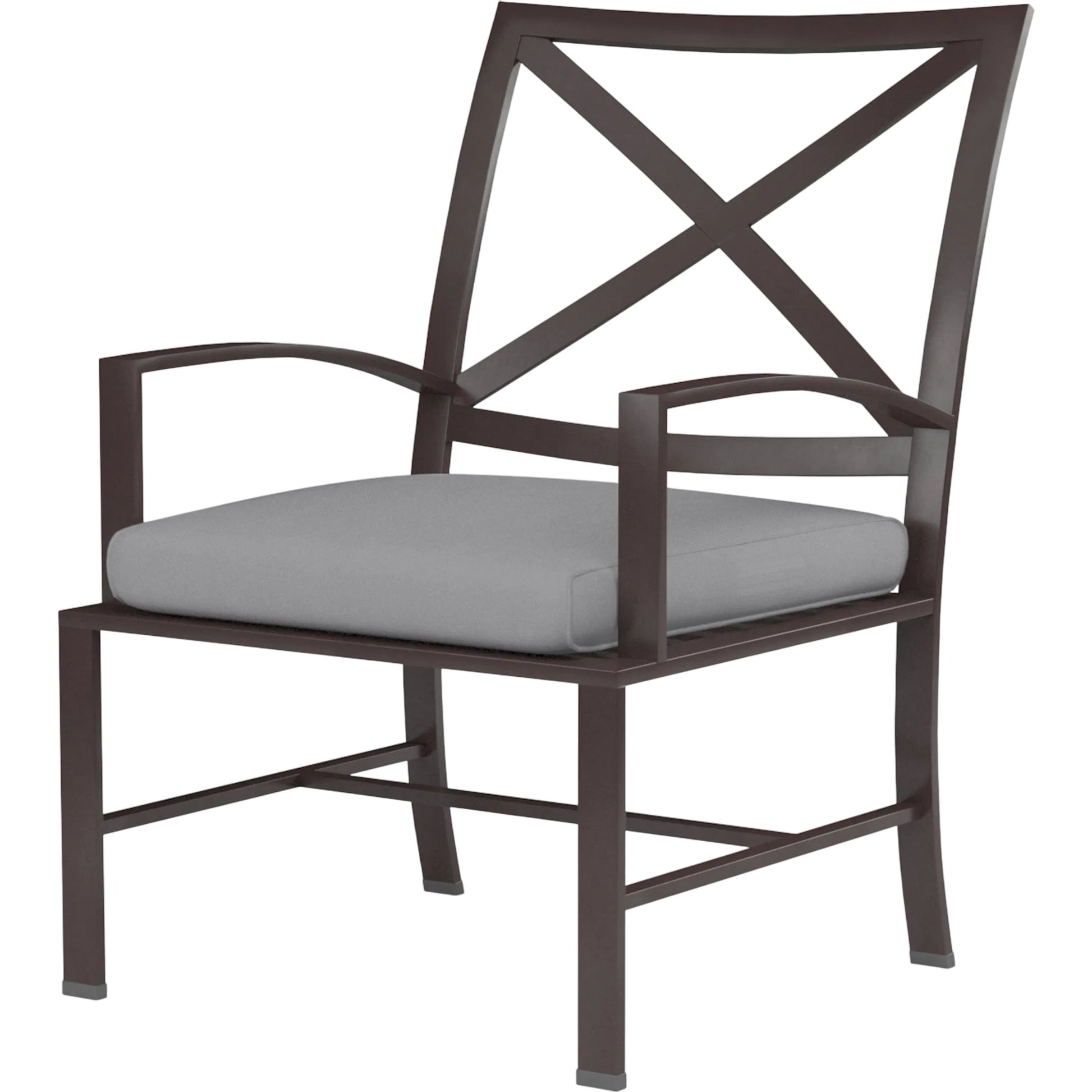 La Jolla Outdoor Dining Chair by Sunset West in browns. Made from aluminum in a modern style.