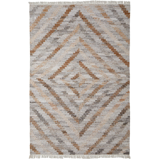 Beckett Transitional Geometric Rug - 0724F by Feizy in ivory, gray, tan. Made from 100% pet yarn in a unique style.