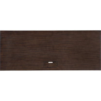 House Blend Writing Desk by Hooker Furniture in dark roast. Made from quartered ash veneers, metal in a unique style.