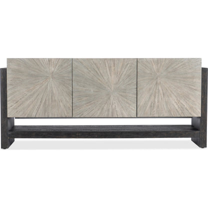Melange Ground Perspective Credenza by Hooker Furniture in distressed dark wood, light wood. Made from unique in a modern style.