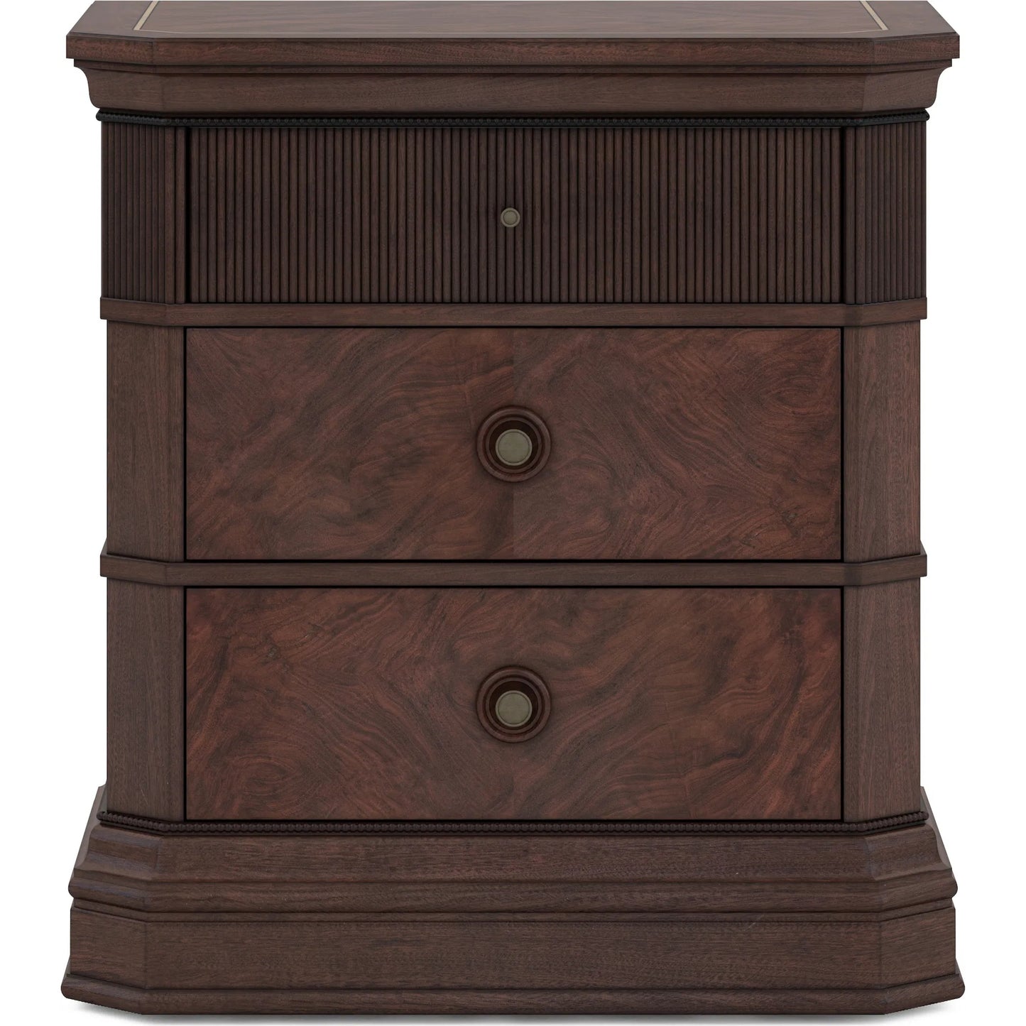 006 SI-2334466 | Additional Silo | Revival Nightstand by A.R.T. Furniture in brown and napa mahogany. Made from rubberwood solids, quarter mahogany veneer, resin, metal in a traditional style.