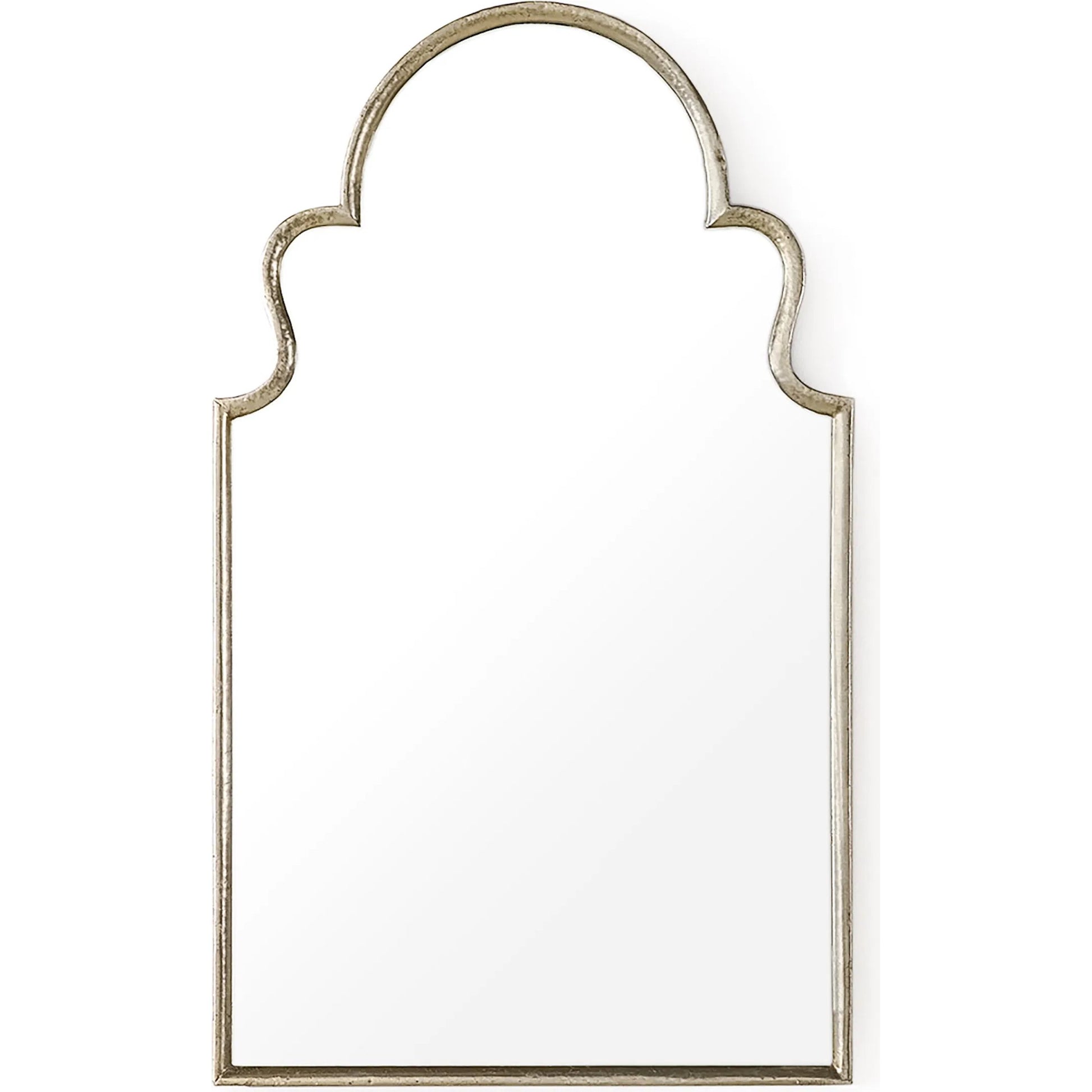 Juno Mirror by Zentique in distressed silver. Made from iron, mirror, mdf in a traditional style.