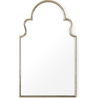 Juno Mirror by Zentique in distressed silver. Made from iron, mirror, mdf in a traditional style.