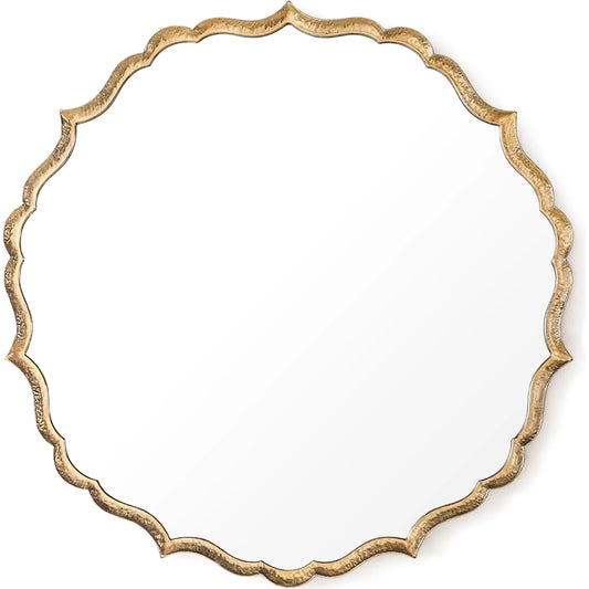 Cecile Mirror by Zentique in distressed gold. Made from iron, mirror, mdf in a unique style.