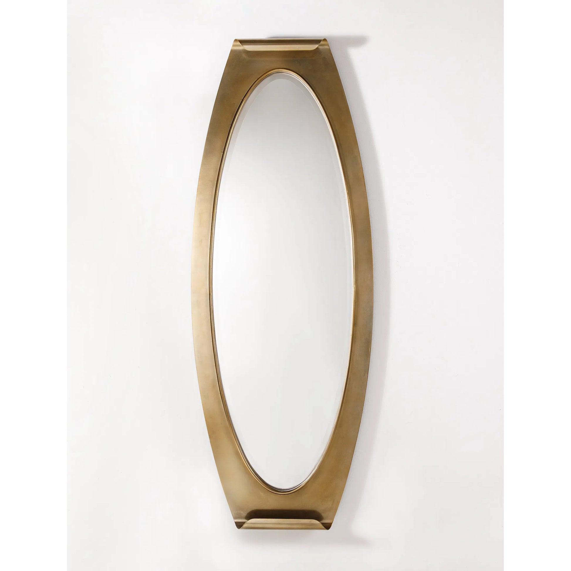 Aurelia Grand Oval Metal Beveled Mirror by Zentique in distressed gold and distressed gold. Made from iron, mirror, mdf in a unique style.