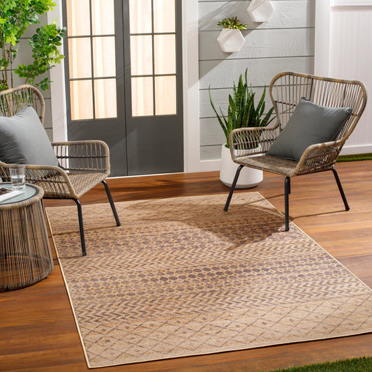 Ez Jute Rug - 32820 by Livabliss in light brown, black, beige. Made from main: 100% recycled material in a unique style.