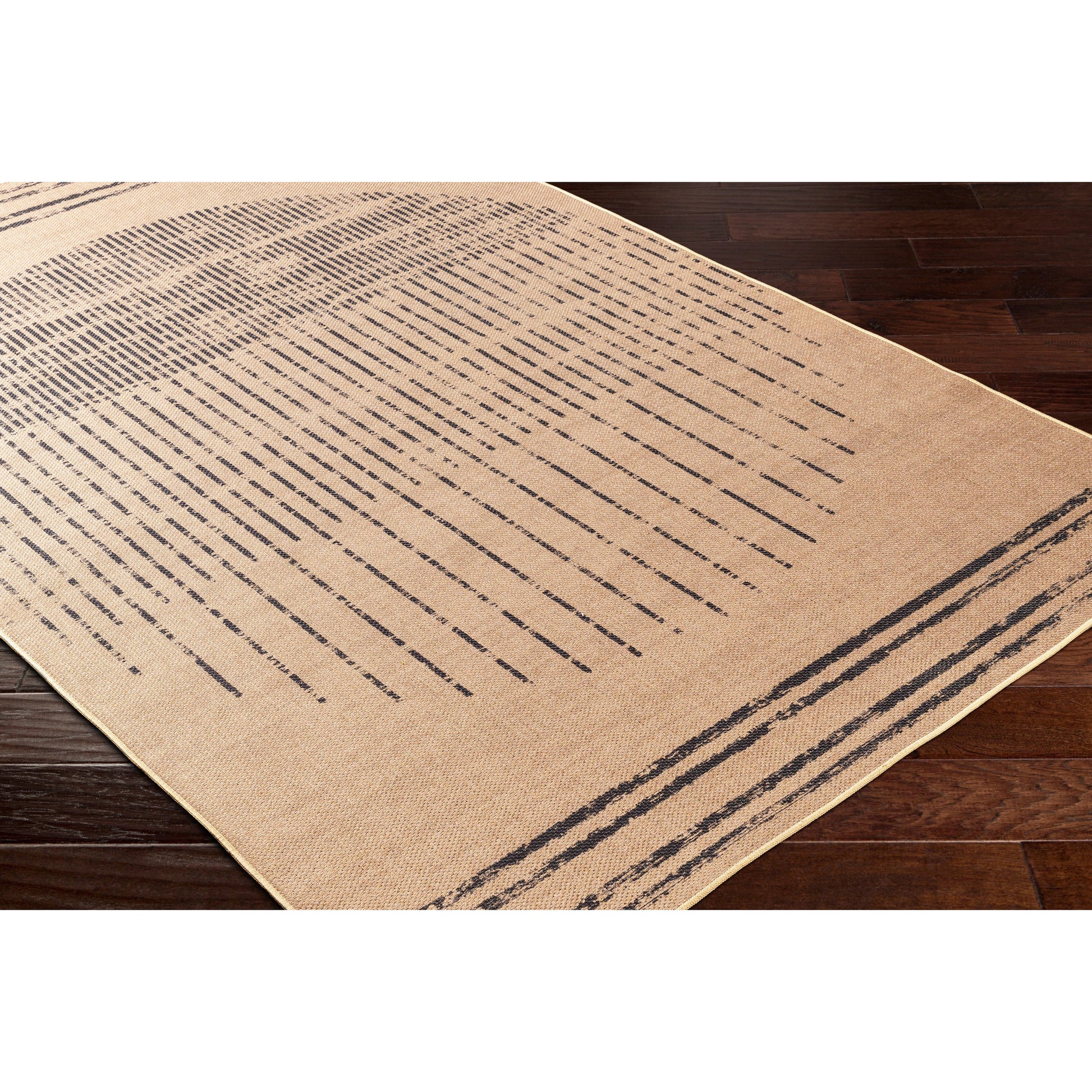 Ez Jute EZT-2301 Rug by Livabliss in light brown, black, beige. Made from main: 100% recycled material in a unique style.