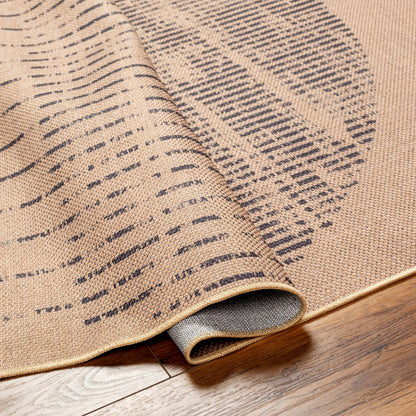 Ez Jute EZT-2301 Rug by Livabliss in light brown, black, beige. Made from main: 100% recycled material in a unique style.