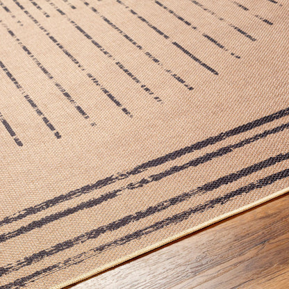 Ez Jute EZT-2301 Rug by Livabliss in light brown, black, beige. Made from main: 100% recycled material in a unique style.