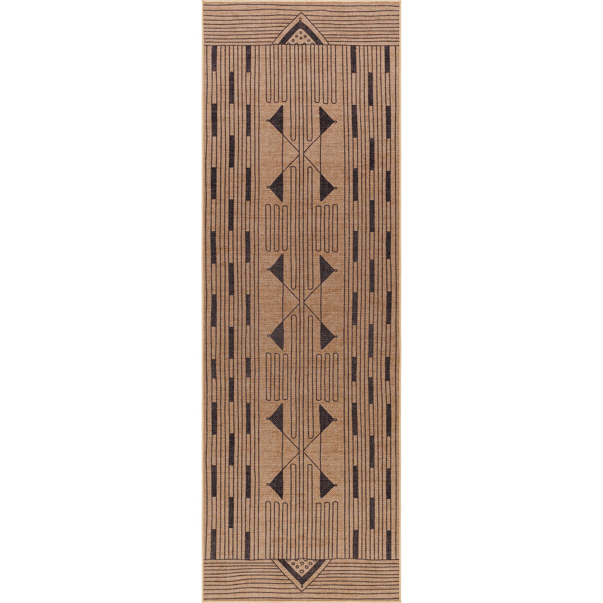 Ez Jute EZT-2302 Rug by Livabliss in light brown, black, beige. Made from main: 100% recycled material in a unique style.