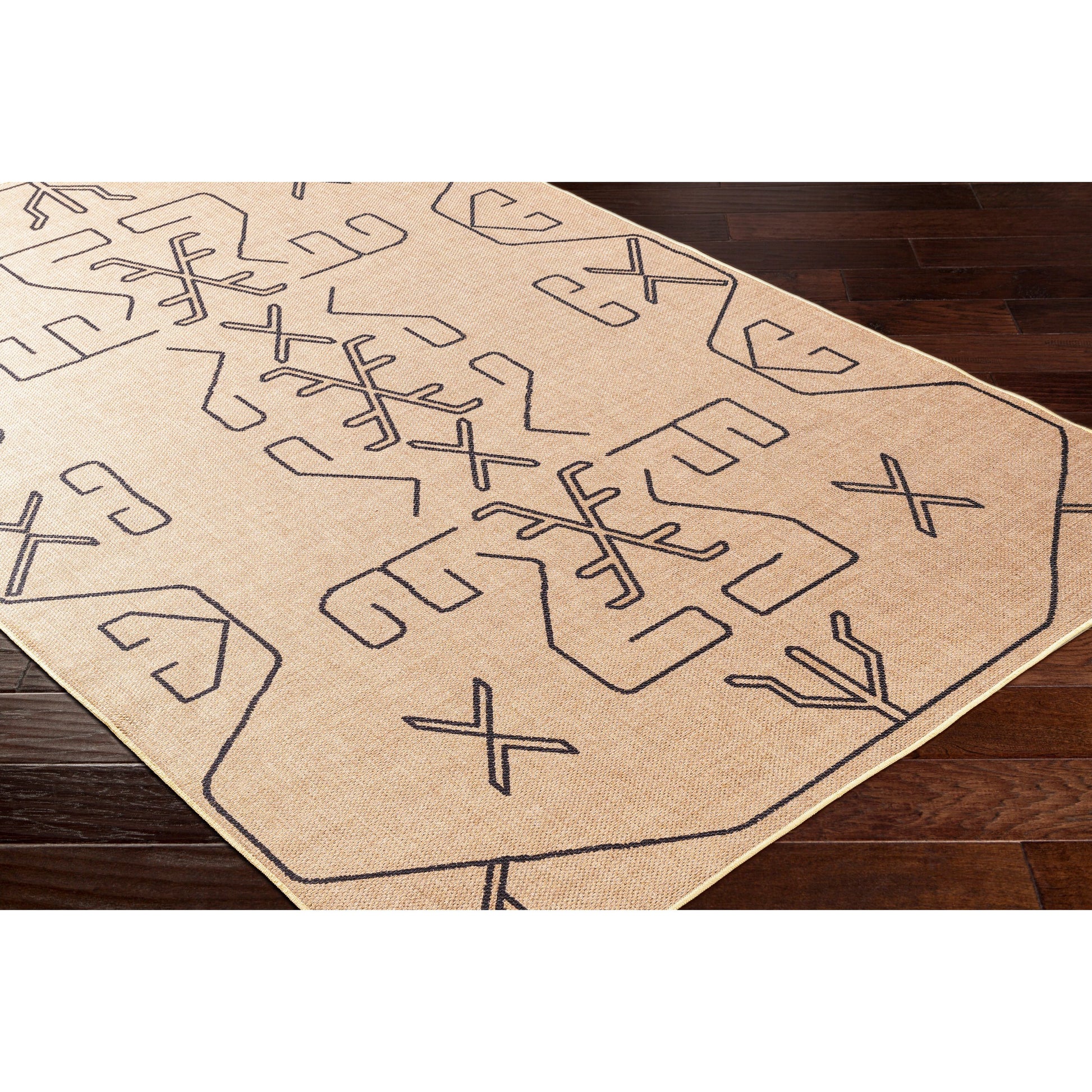 Ez Jute EZT-2306 Rug by Livabliss in light brown, black, beige. Made from main: 100% recycled material in a unique style.