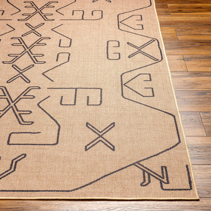 Ez Jute EZT-2306 Rug by Livabliss in light brown, black, beige. Made from main: 100% recycled material in a unique style.