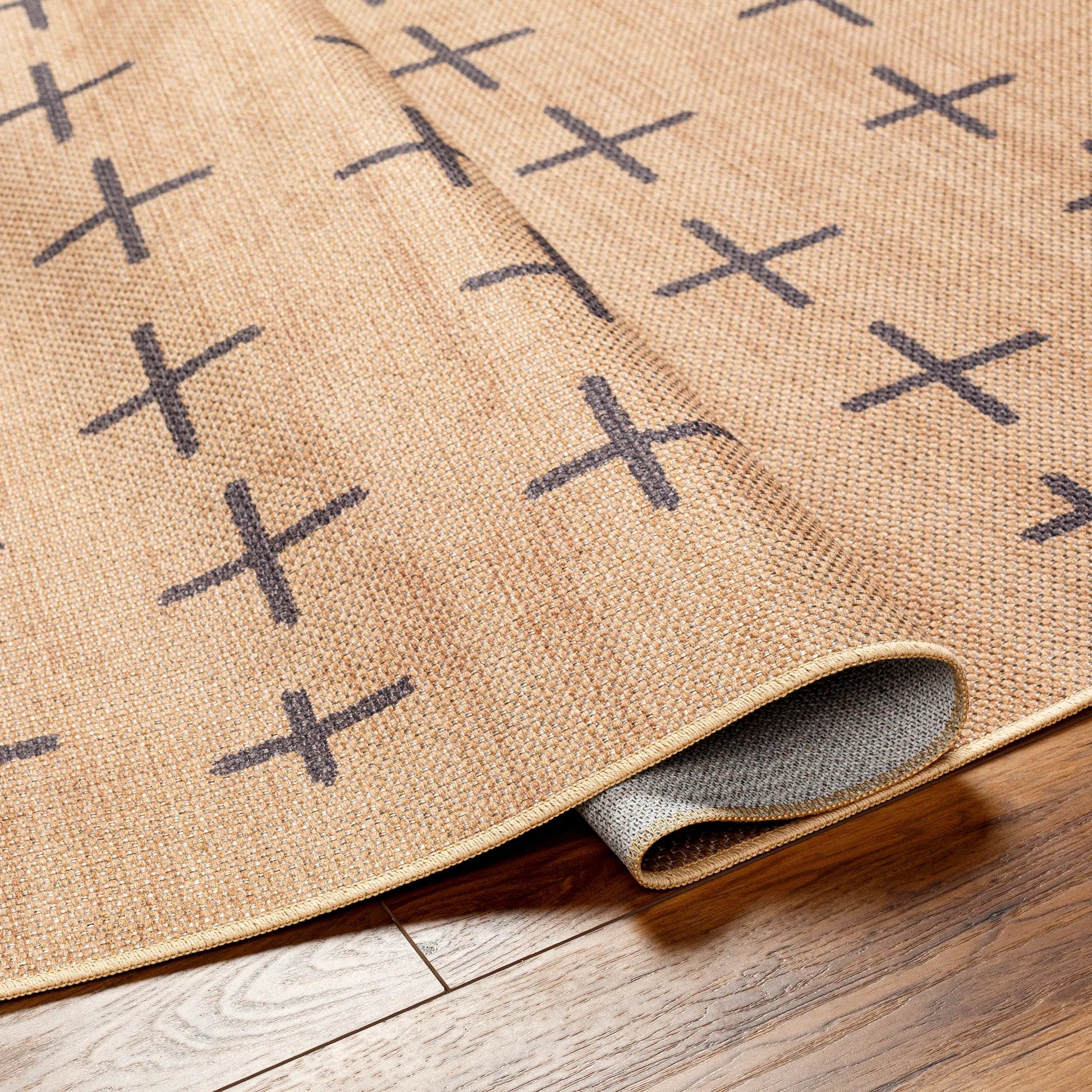 Ez Jute Rug - 32828 by Livabliss in light brown, black, beige. Made from main: 100% recycled material in a unique style.