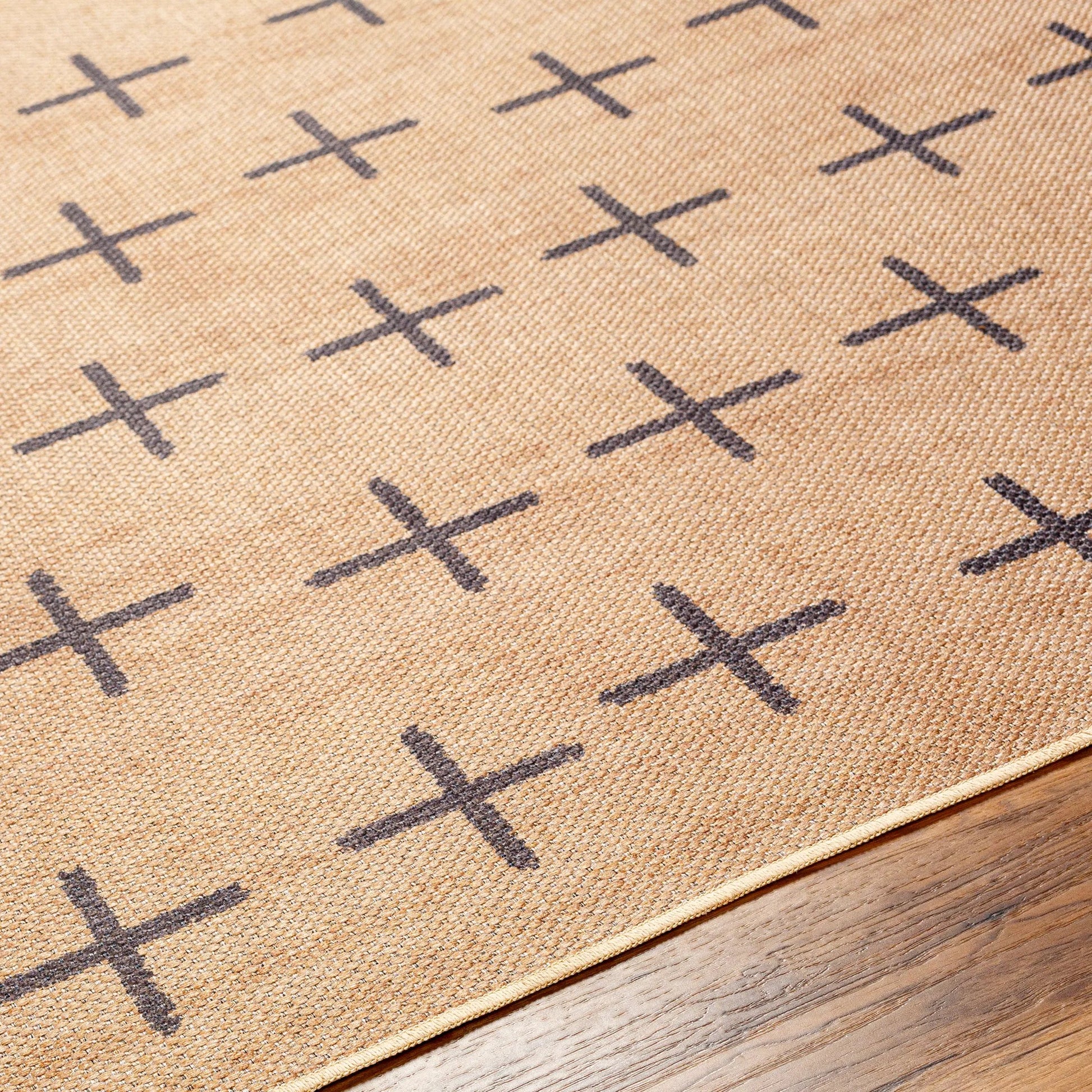Ez Jute Rug - 32828 by Livabliss in light brown, black, beige. Made from main: 100% recycled material in a unique style.