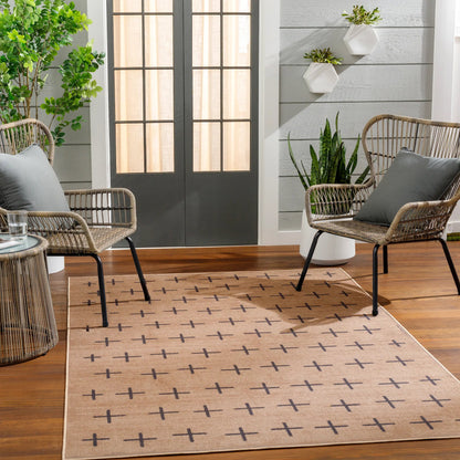 Ez Jute Rug - 32828 by Livabliss in light brown, black, beige. Made from main: 100% recycled material in a unique style.