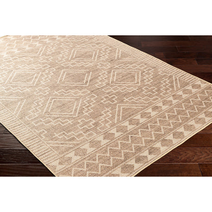 Ez Jute Rug1111 by Livabliss in light brown, black, beige. Made from main: 100% recycled material in a traditional style.