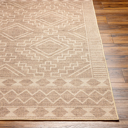 Ez Jute Rug1111 by Livabliss in light brown, black, beige. Made from main: 100% recycled material in a traditional style.