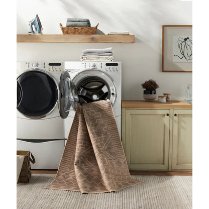 Ez Jute Rug1111 by Livabliss in light brown, black, beige. Made from main: 100% recycled material in a traditional style.