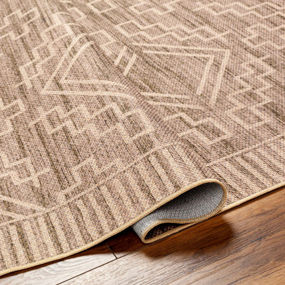 Ez Jute Rug1111 by Livabliss in light brown, black, beige. Made from main: 100% recycled material in a traditional style.