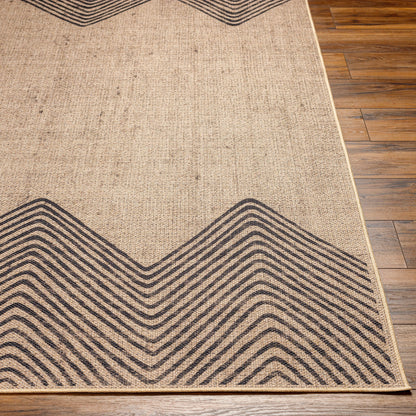 Ez Jute EZT-2314 Rug by Livabliss in light brown, black, beige. Made from main: 100% recycled material in a unique style.