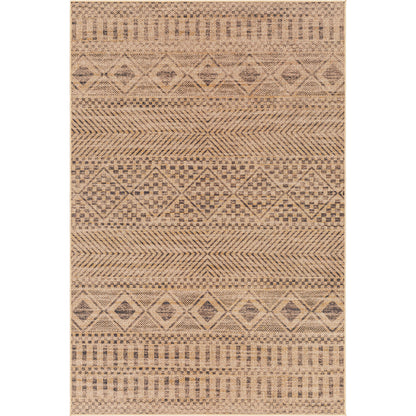 Ez Jute EZT-2315 Rug by Livabliss in light brown, black, beige. Made from main: 100% recycled material in a unique style.